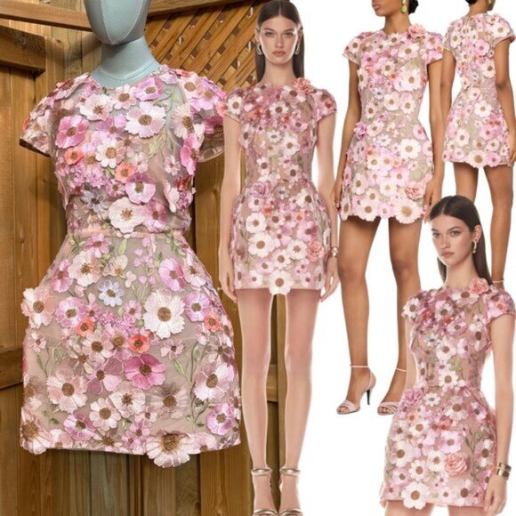 Bronx and Banco Dresses & Skirts - 🆕 BRONX & BANCO 🧿 NWOT Jasmine Capsleeve Pink Floral Mini Dress, Sz L US 8